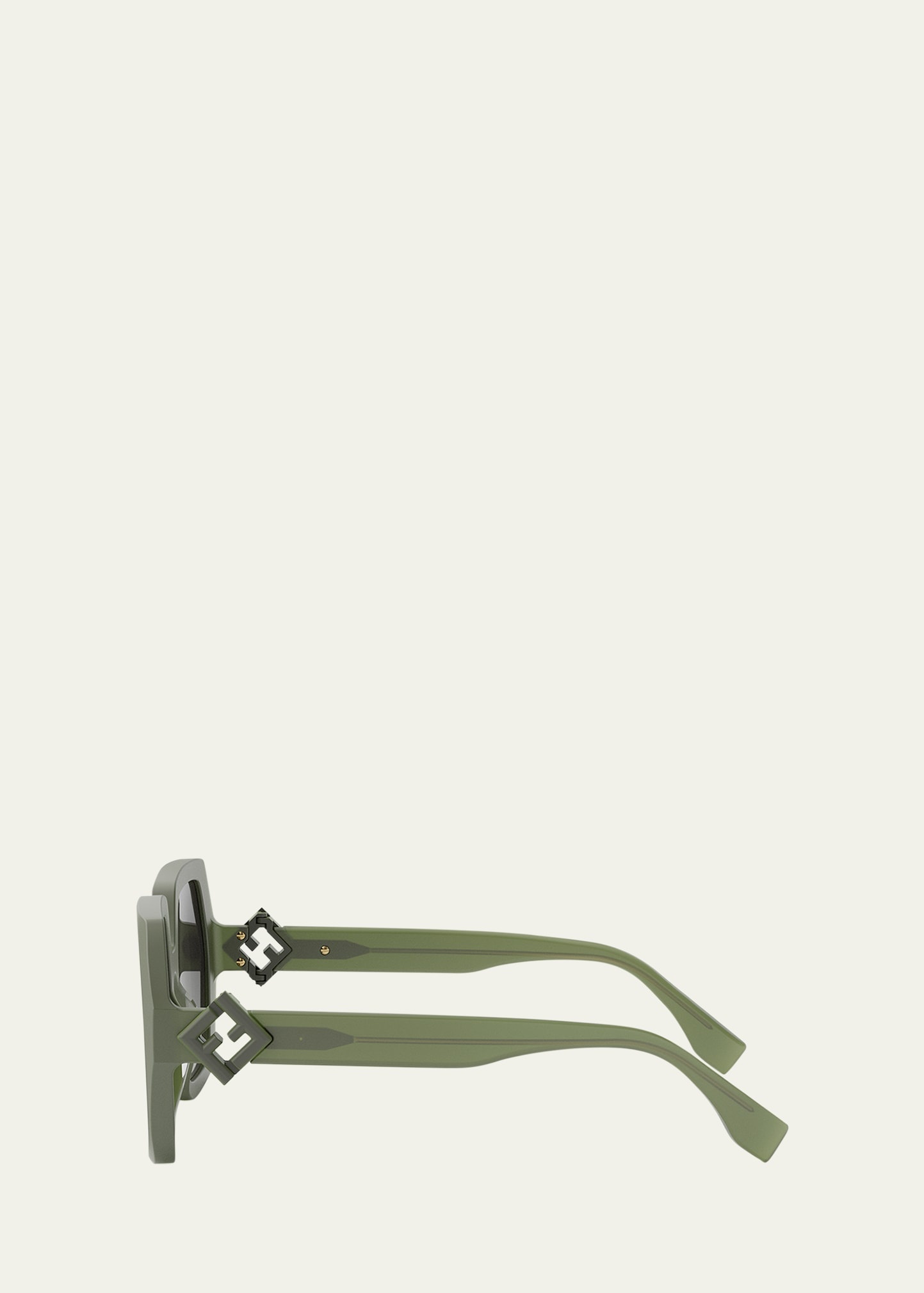 Fendi Diamond Green Acetate Square Sunglasses - 3