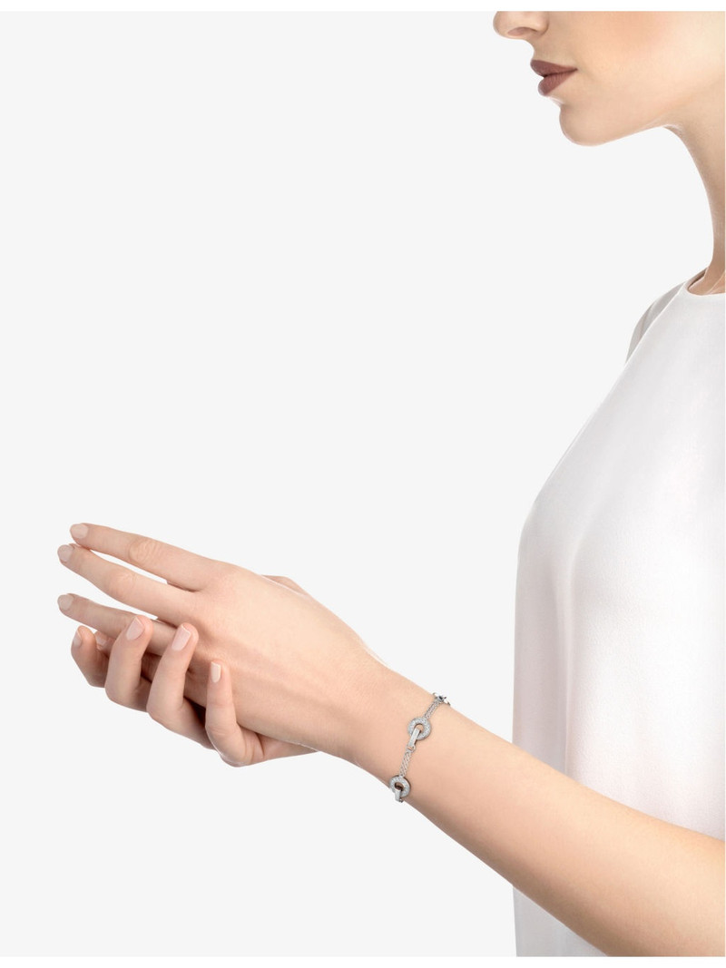 BVLGARI BVLGARI BVLGARI 18ct white-gold and 0.53ct brilliant-cut diamond bracelet outlook