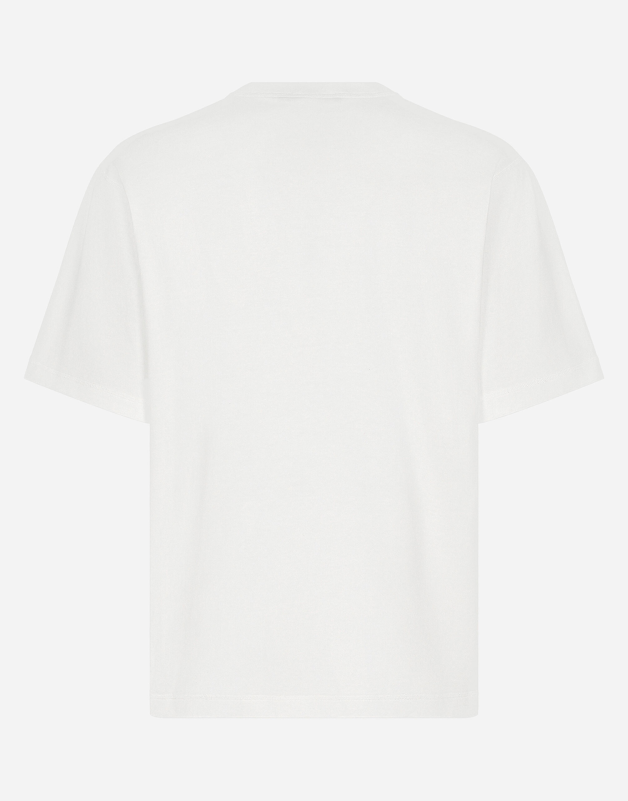 Cotton T-shirt with logo embroidery print - 7