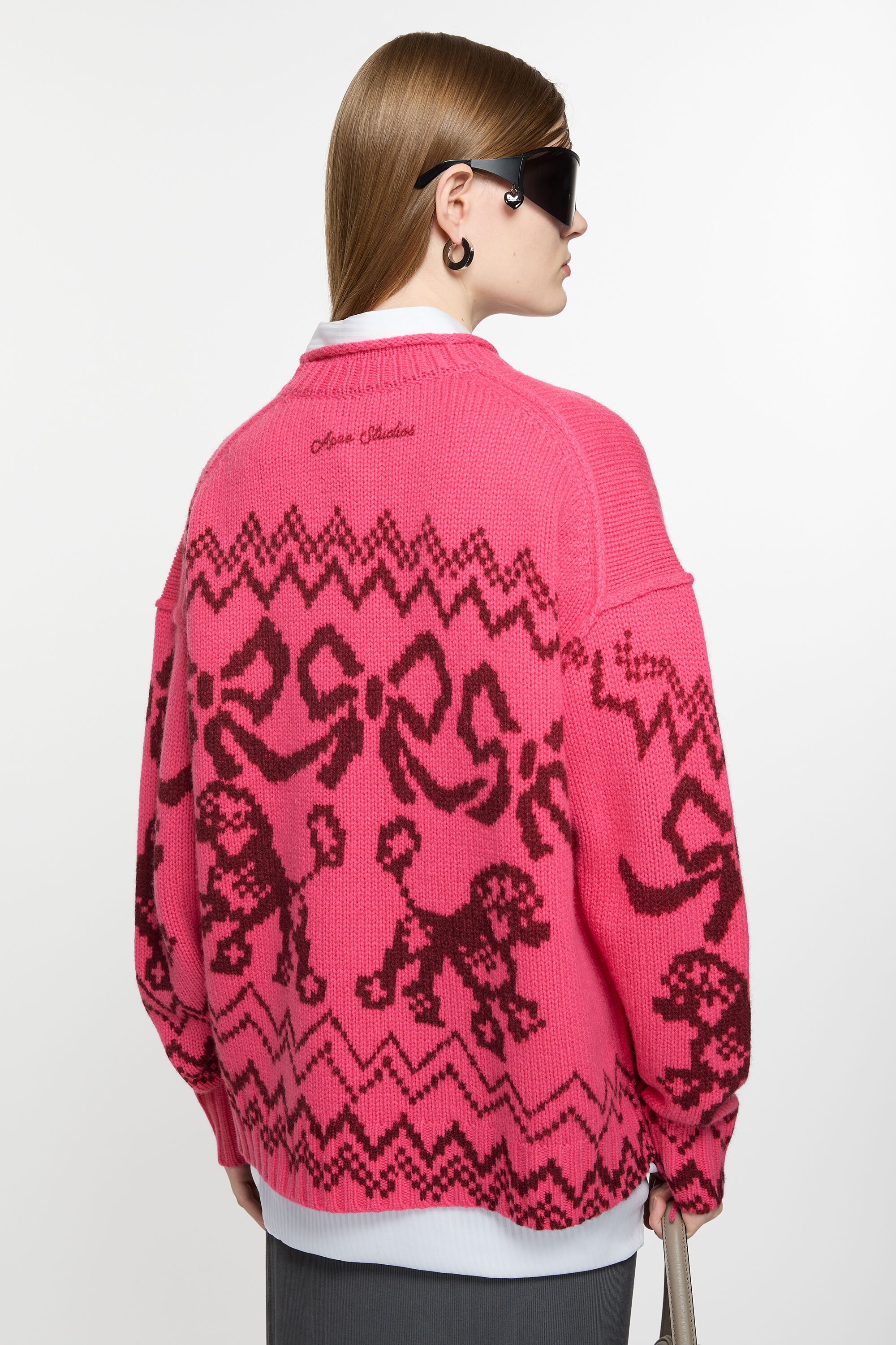 Jacquard sweater - Pink/red - 3