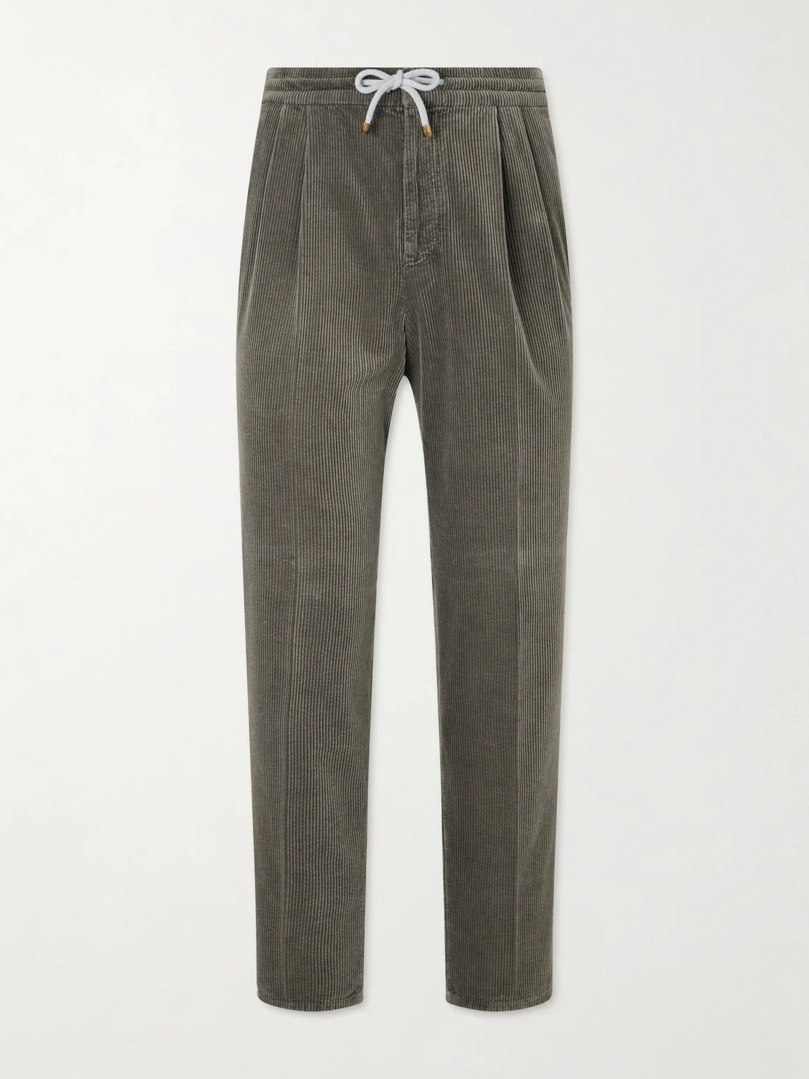 Straight-Leg Cotton-Corduroy Drawstring Trousers - 1