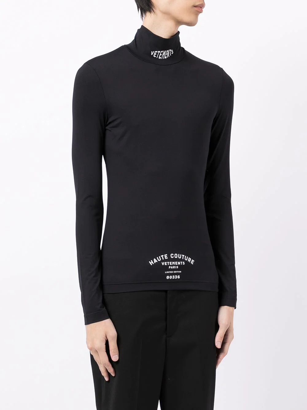 logo-print funnel-neck top - 3