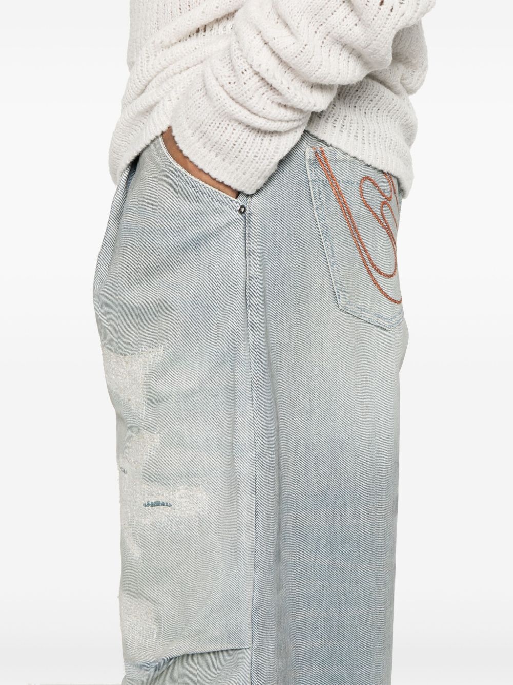 stitch-detailed jeans - 5