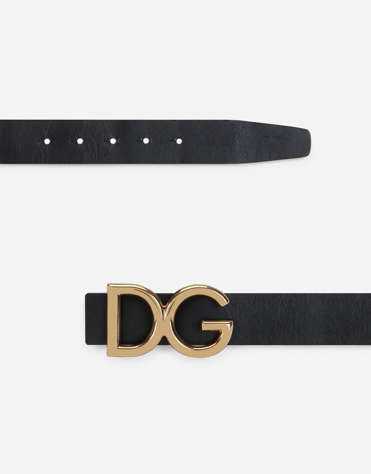 Leather belt with DG logo - 2