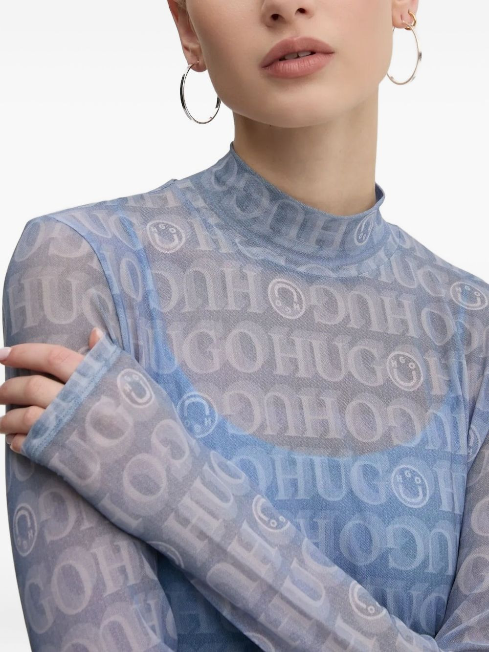 all-over logo-print midi dress - 3