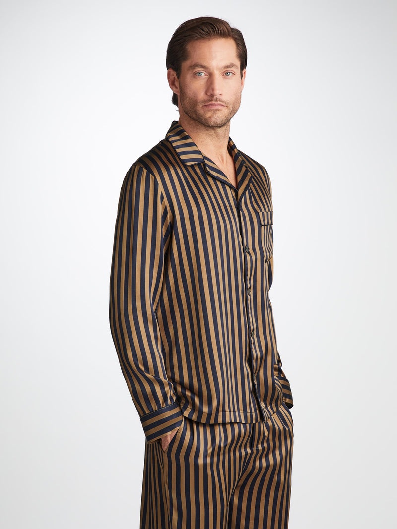 Men's Pajamas Brindisi 107 Silk Satin Navy - 4