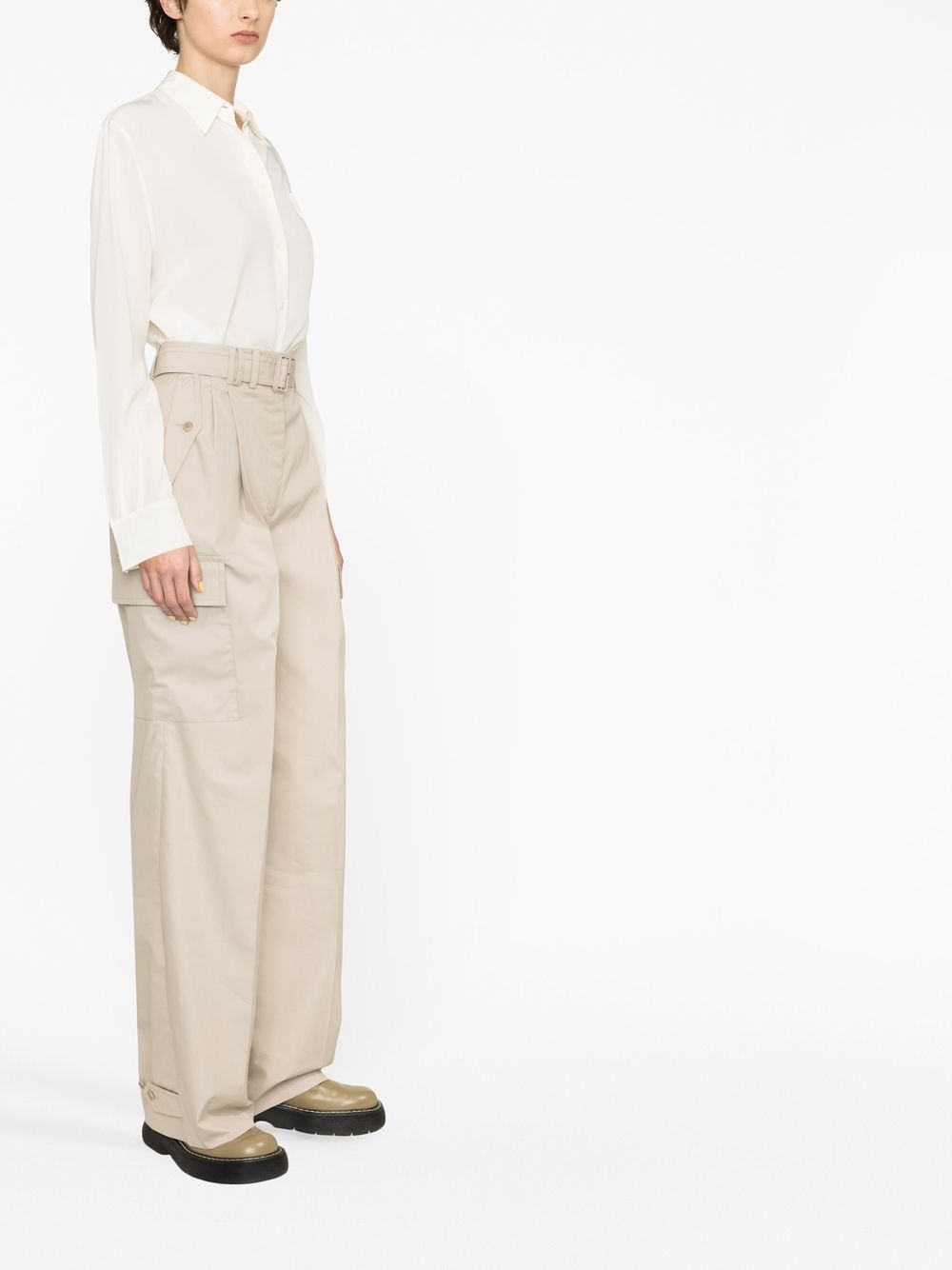 belted wide-leg trousers - 4
