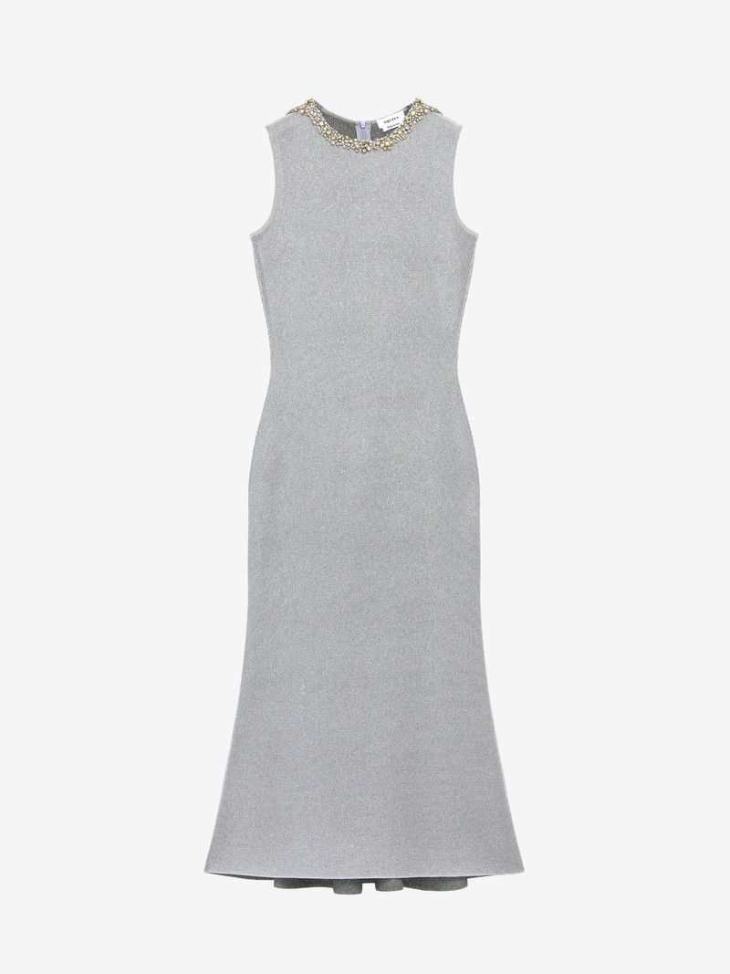 Chain Mail Embroidery Midi Dress 1