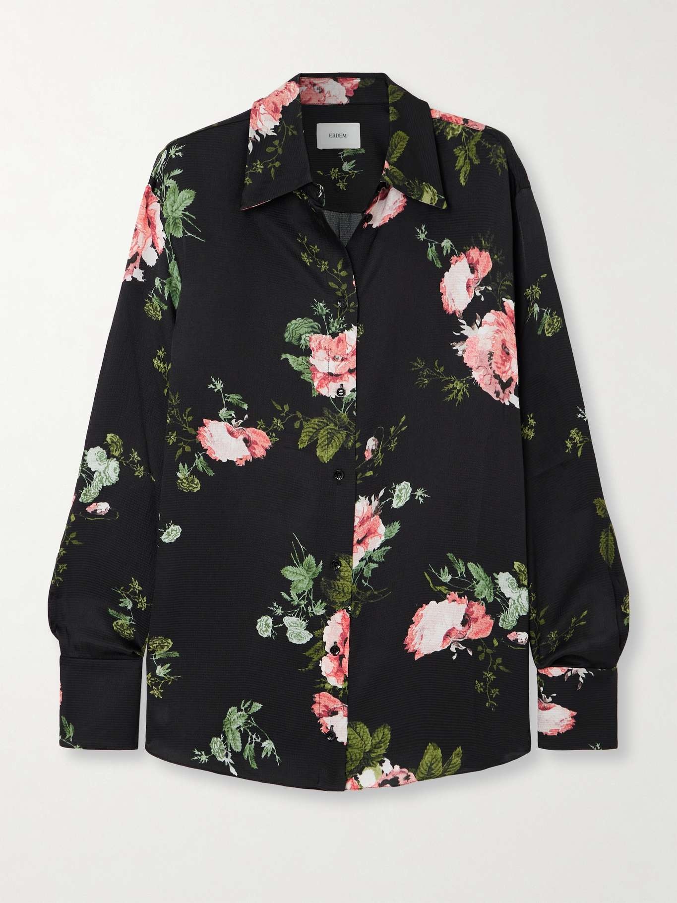 Floral-print seersucker shirt - 1