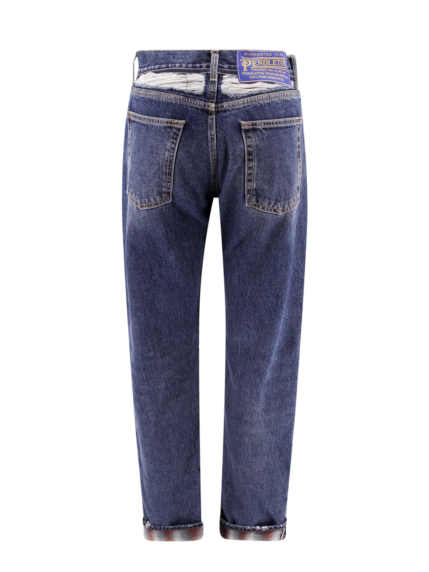 Cotton Jeans With Wool Madras Details - 2