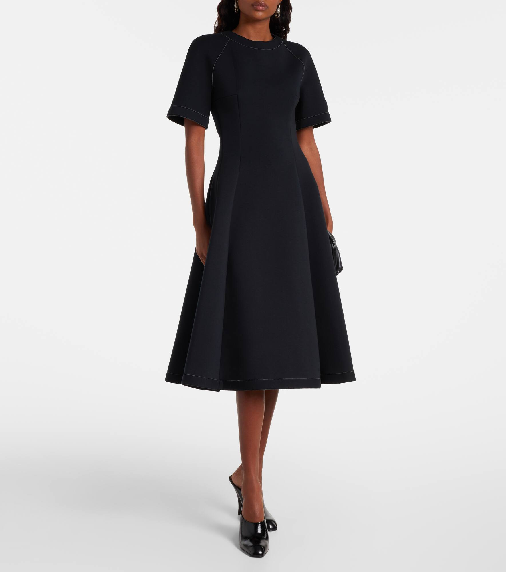 Cotton-blend jersey midi dress - 2