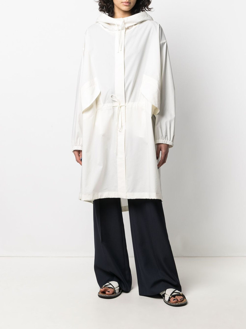 logo print hooded coat 4