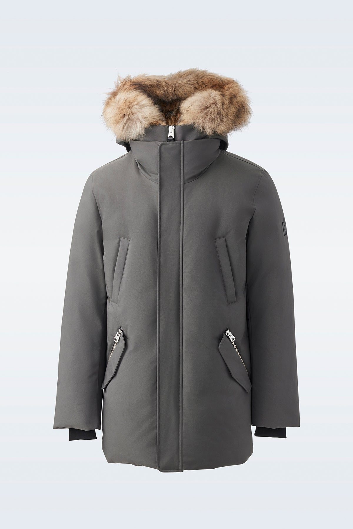 MACKAGE EDWARD 2 in 1 down parka with hooded bib and natural fur for men REVERSIBLE