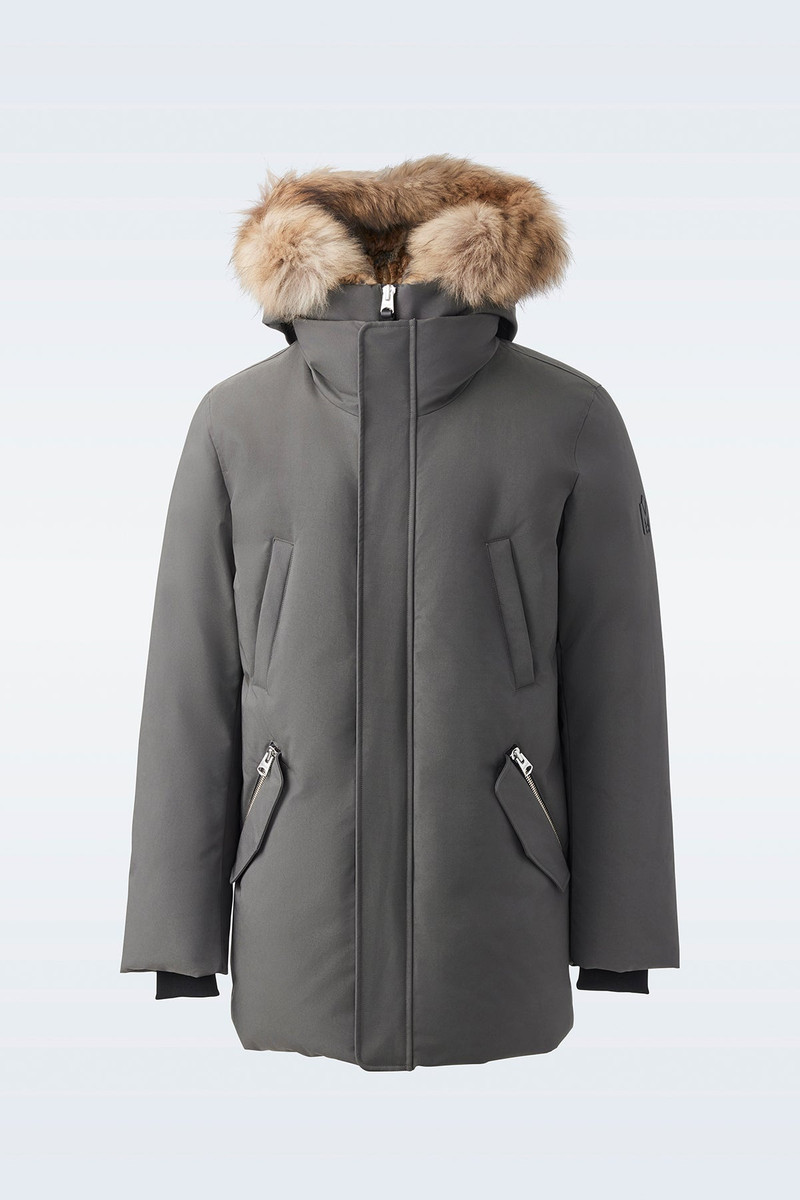EDWARD 2-in-1 down parka with hooded bib and natural fur for men 1