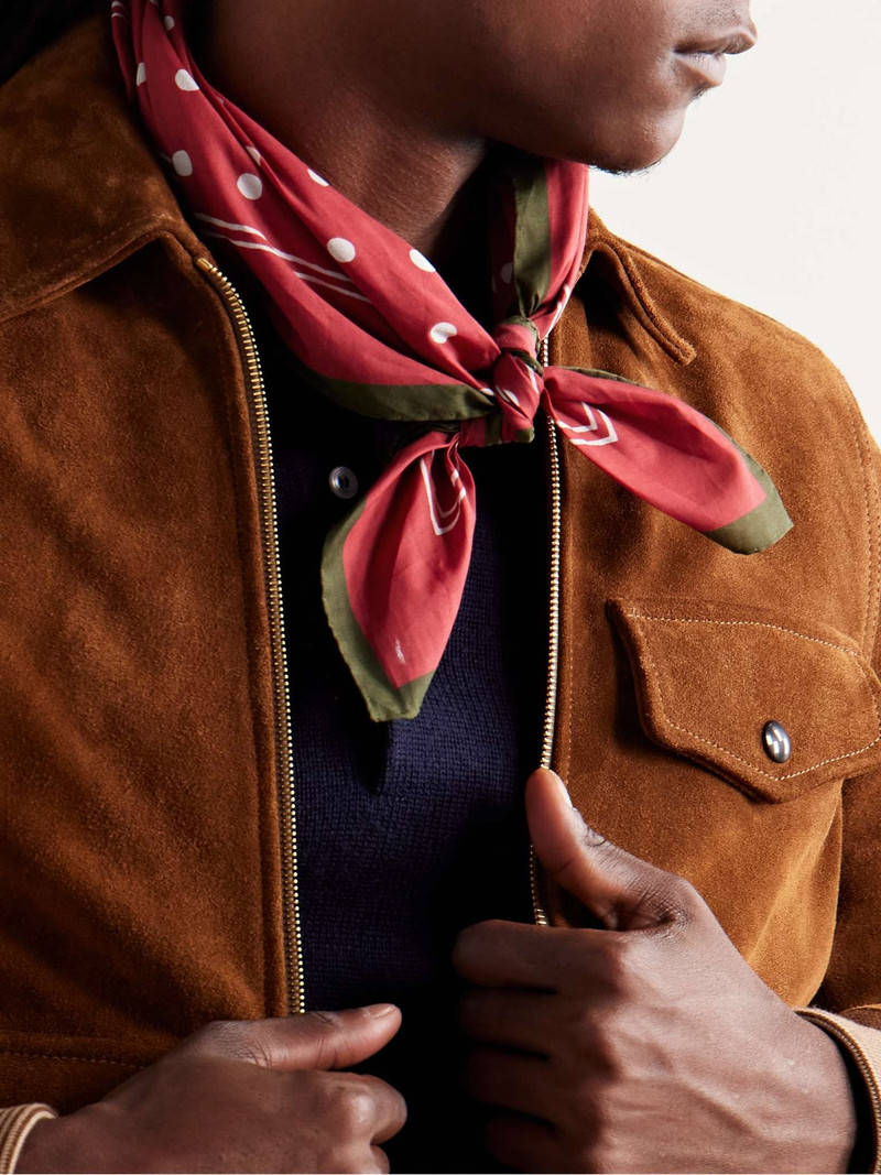 Drake's Polka-Dot Cotton-Voile Scarf outlook