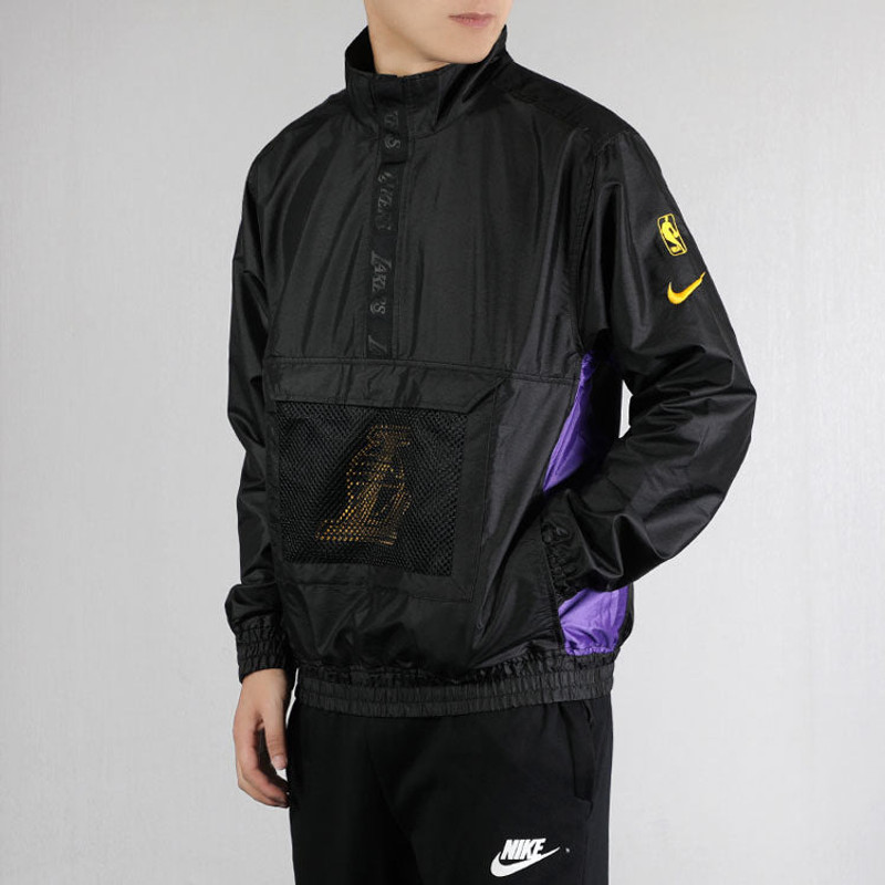 Nike Lightweight NBA Los Angeles Lakers Sports Jacket Black CJ7115-010 3