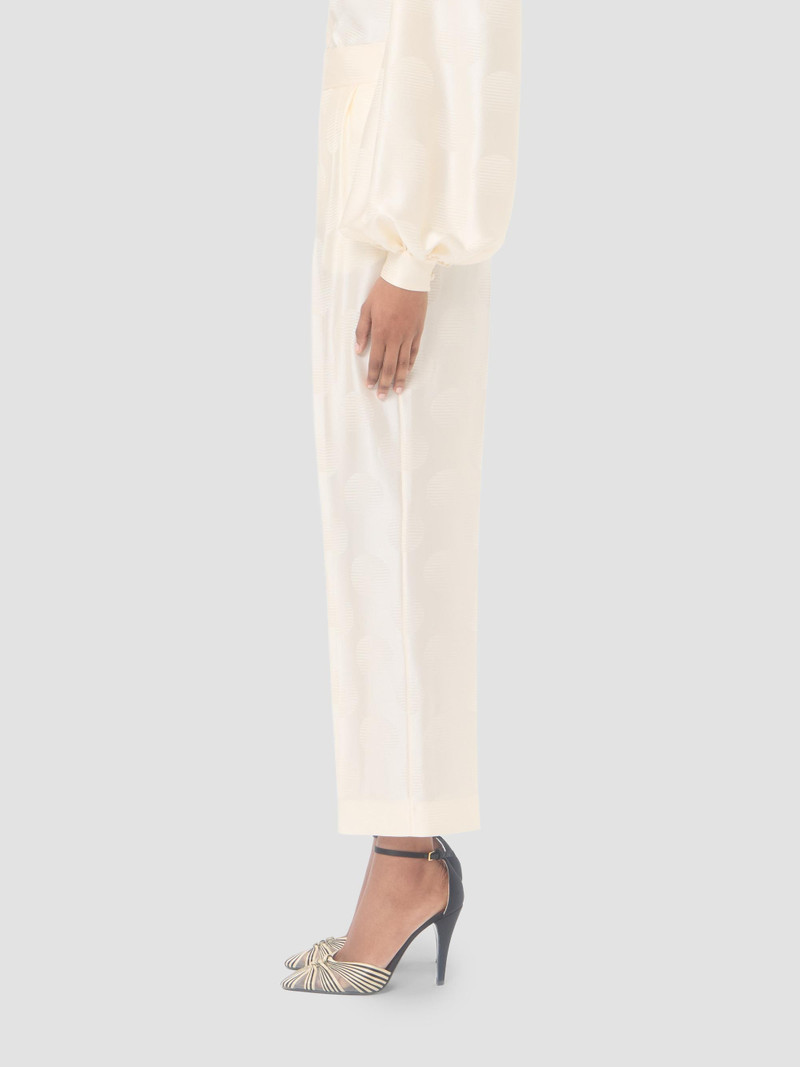 Women's Plus De Pois Striped Polka Dot Jacquard Trousers - Ivory 3