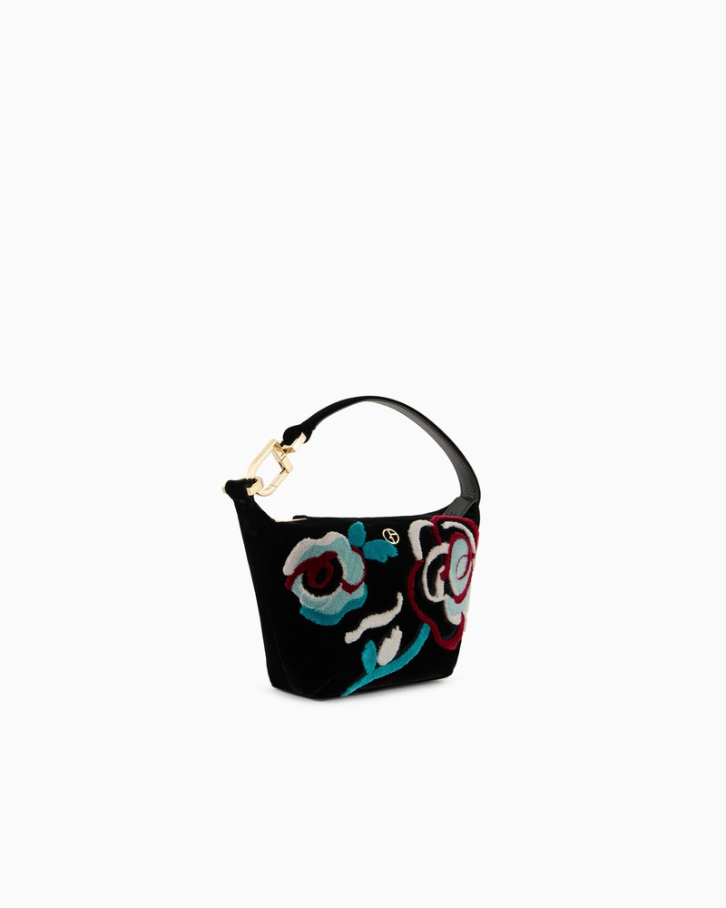 GIORGIO ARMANI LA PRIMA SOFT MINI HOBO BAG IN EMBROIDERED VELVET outlook