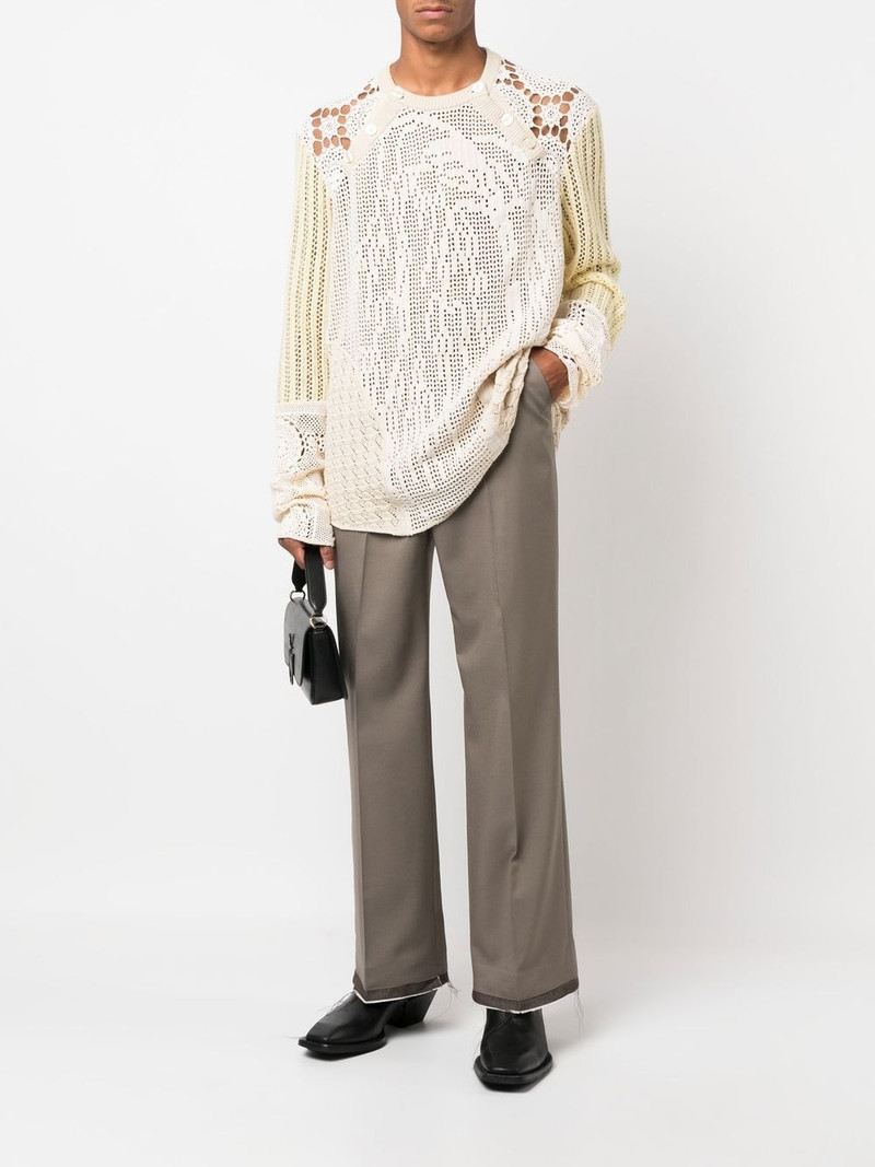 Marine Serre regenerated crochet raglan jumper outlook
