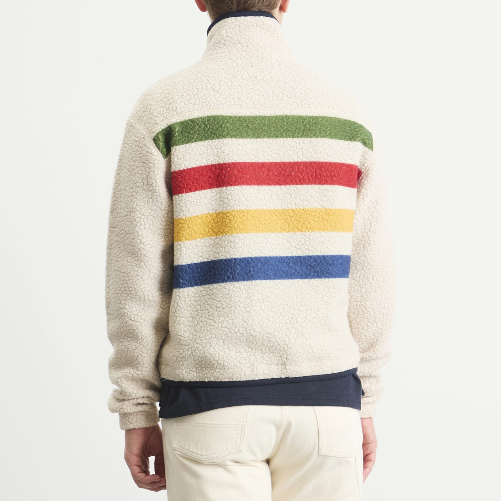 Drake's Striped Boucle Wool Fleece Jacket - 3