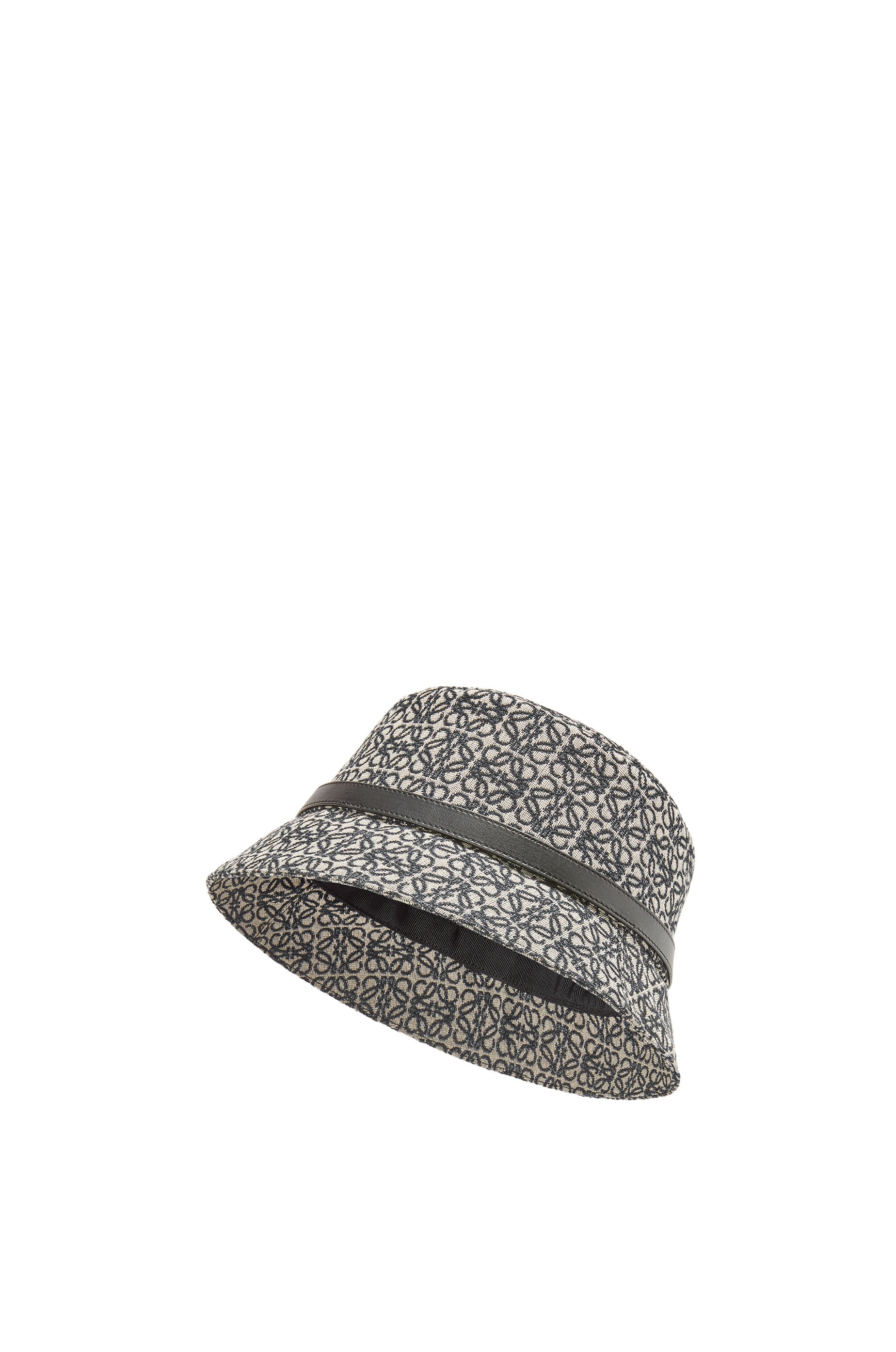 Anagram bucket hat in jacquard and calfskin - 1