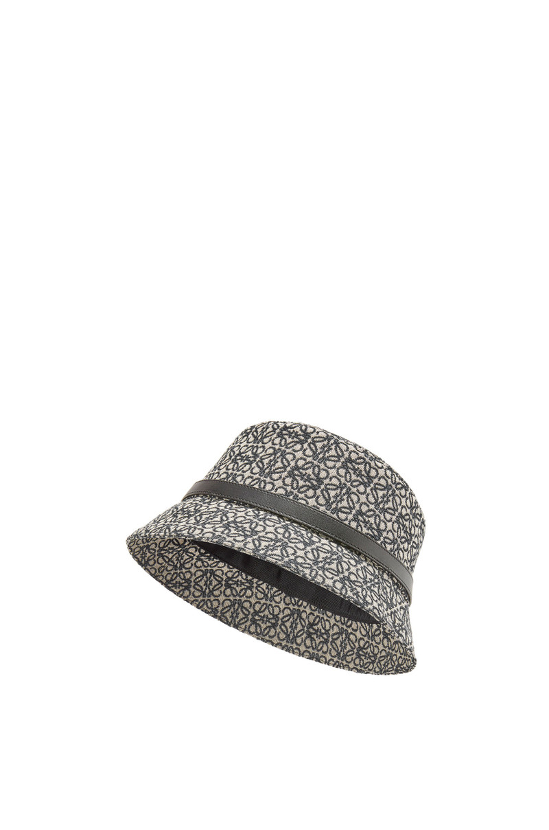 Anagram bucket hat in jacquard and calfskin 1