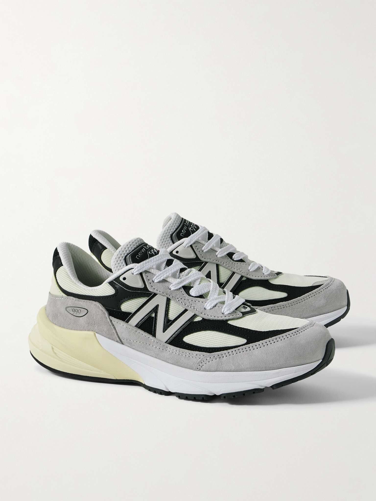 990v6 Leather-Trimmed Suede and Mesh Sneakers - 4