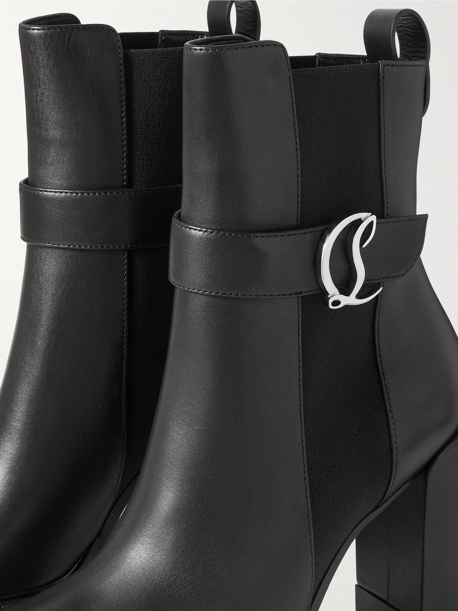 CL 100 logo-embellished leather Chelsea boots Black - 4