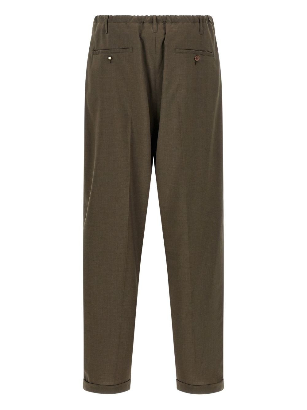 pleated-front turn-up trousers - 2
