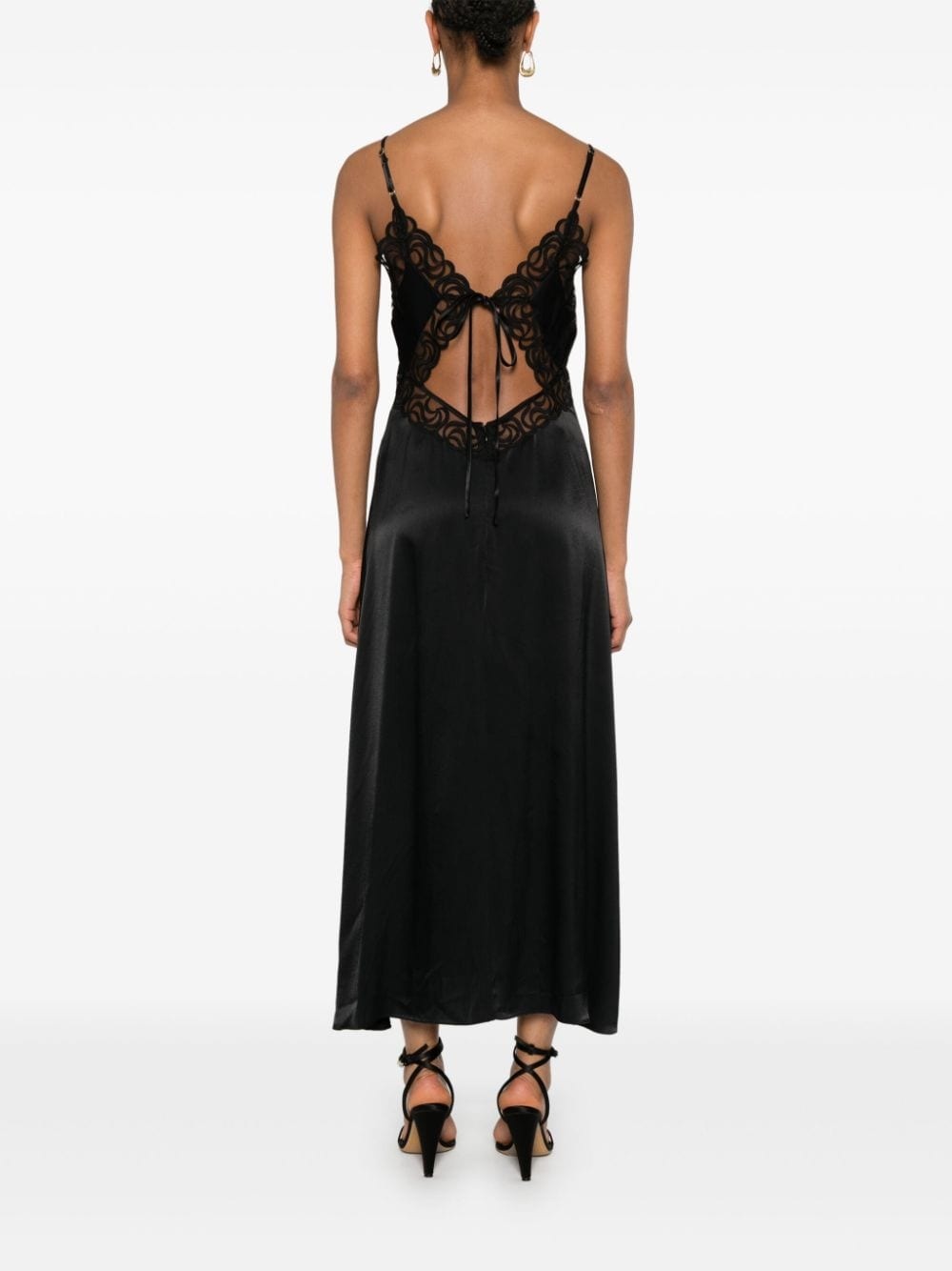 embroidered-edge midi dress - 4