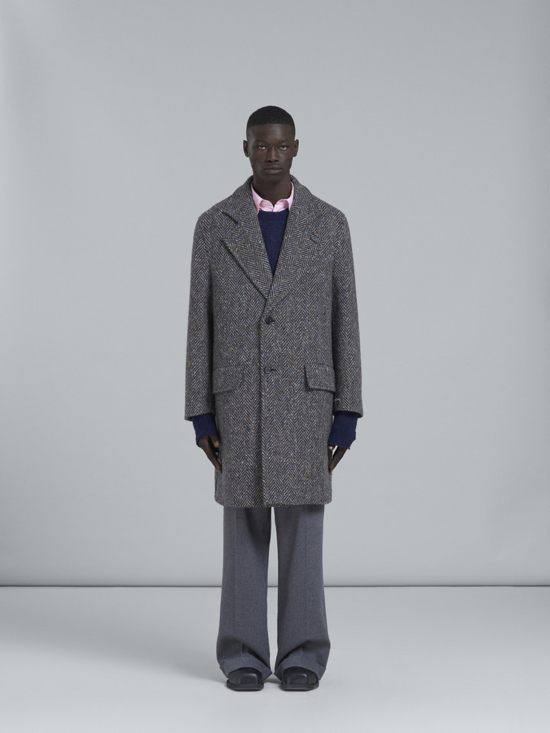 Marni GREY CHEVRON COAT outlook