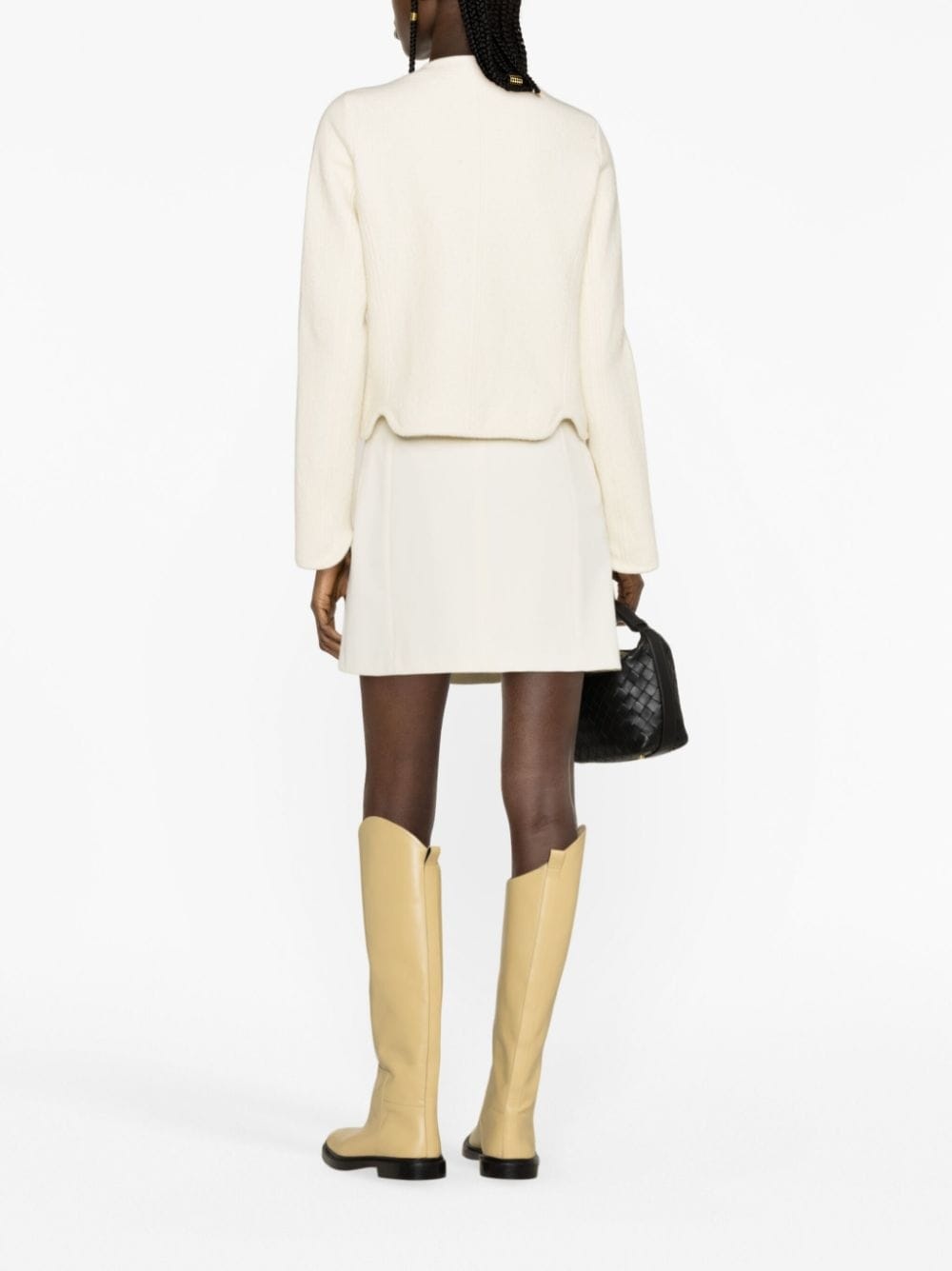 off-centre cotton-wool blend jacket - 4
