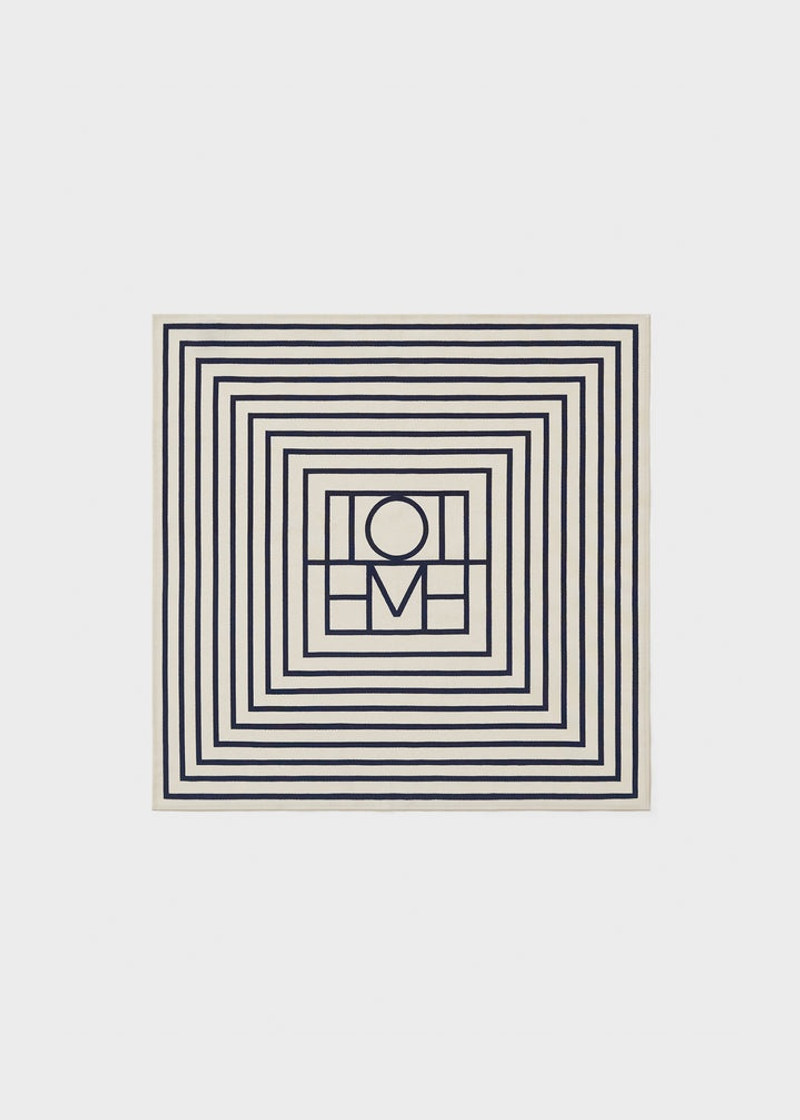 Signature monogram silk pocket scarf creme 1