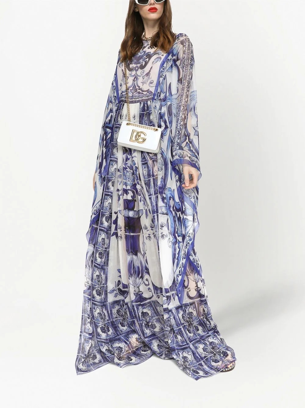 Majolica-print floor length dress - 2