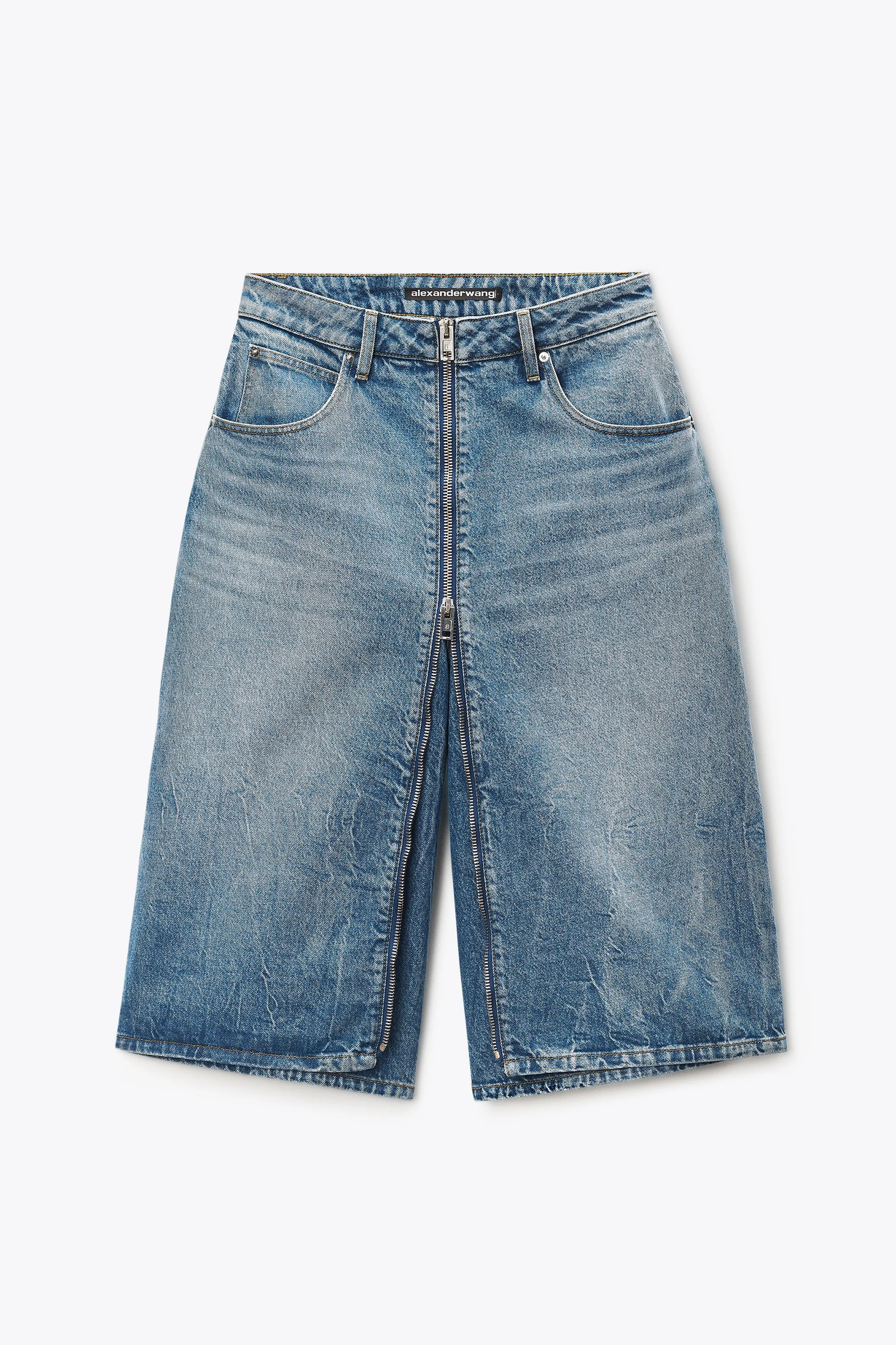 ZIP FRONT MIDI SKORT - 1