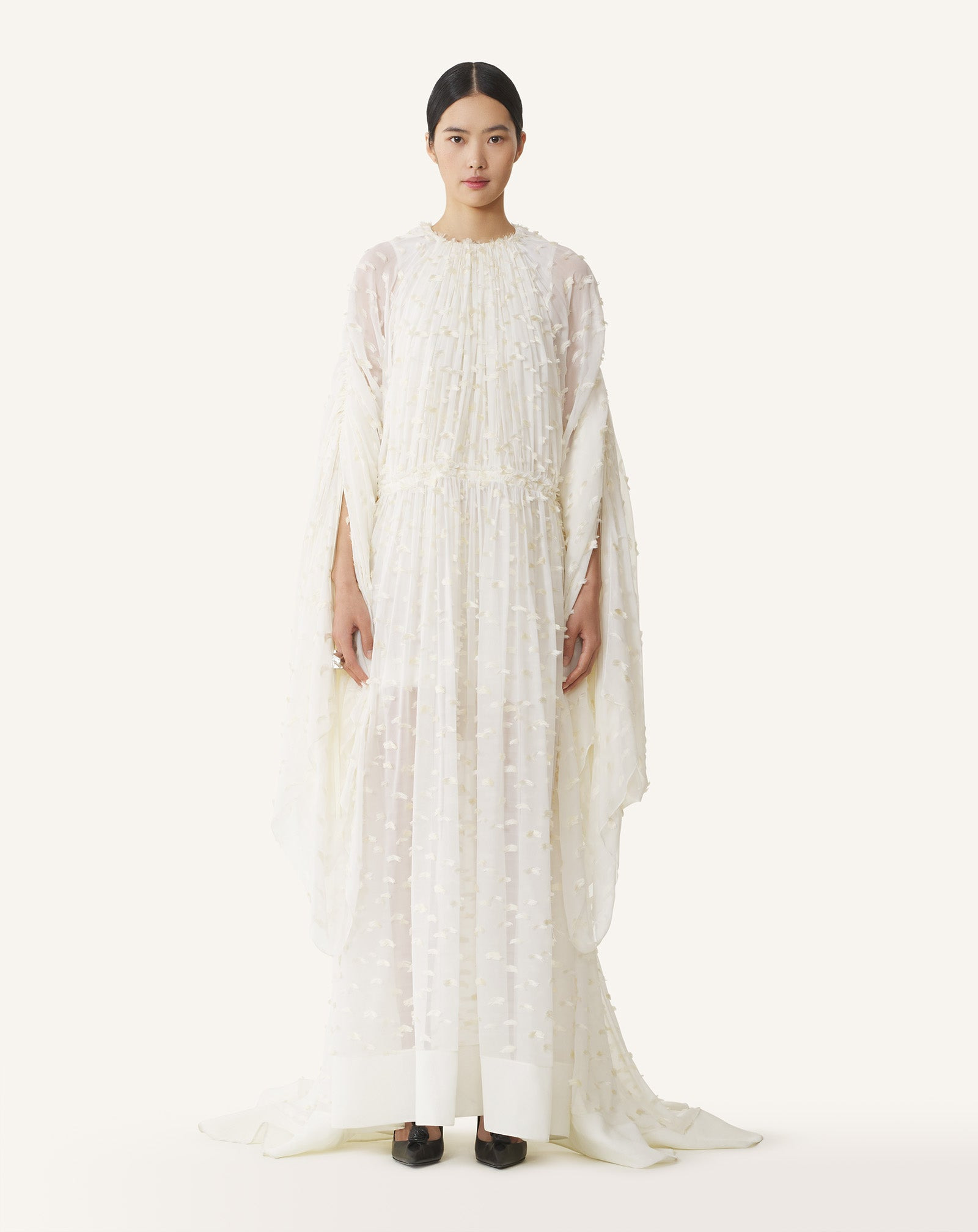LONG-SLEEVE RUCHED DRESS - 2