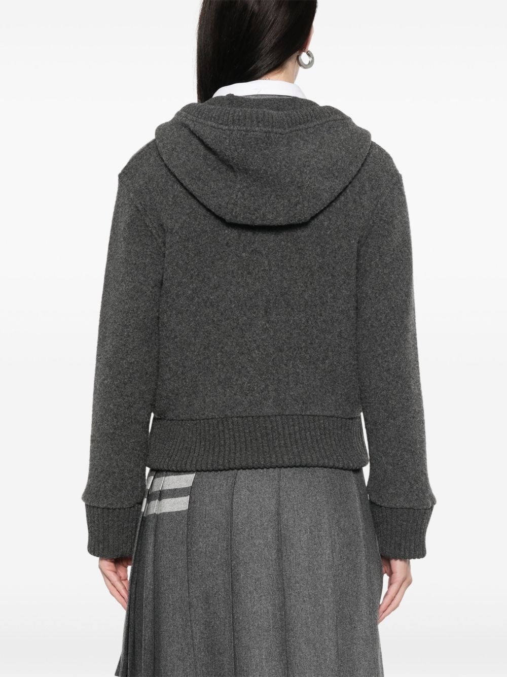 zip-up wool hoodie - 4