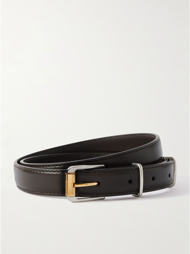 Leather belt Dark brown 1