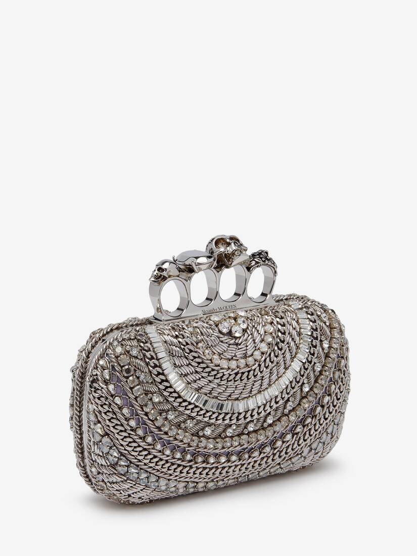Women's Knuckle Clutch in Silver - 3