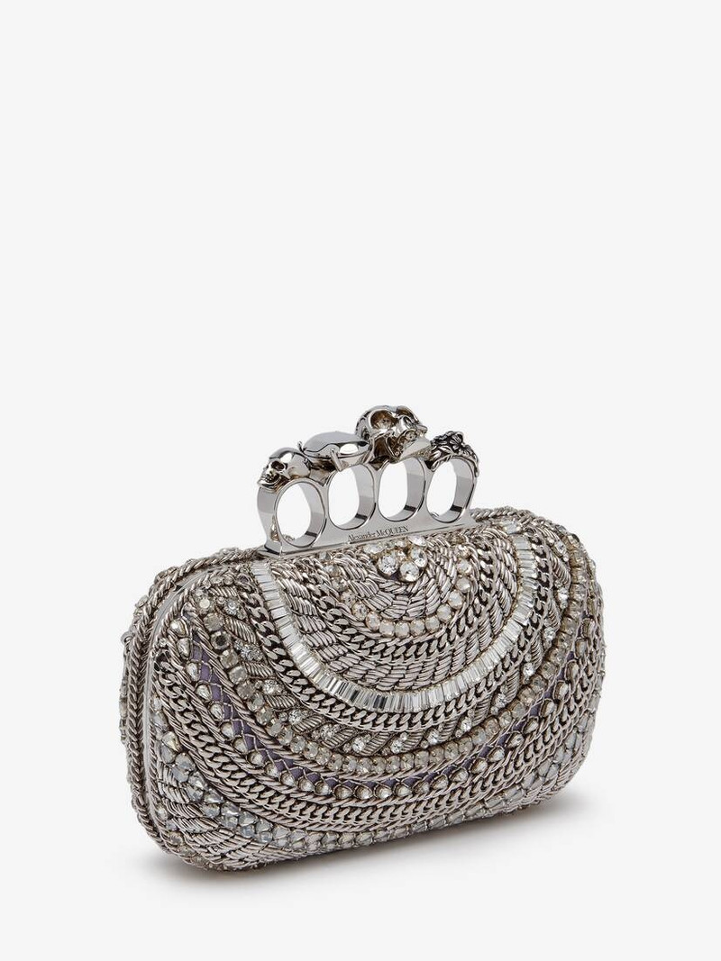 Women's Knuckle Clutch in Silver 3