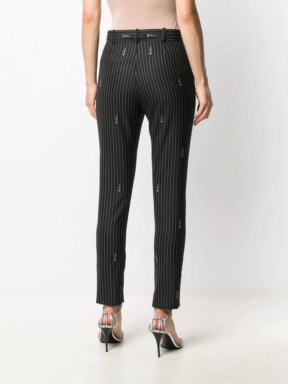 pinstripe tailored trousers - 4