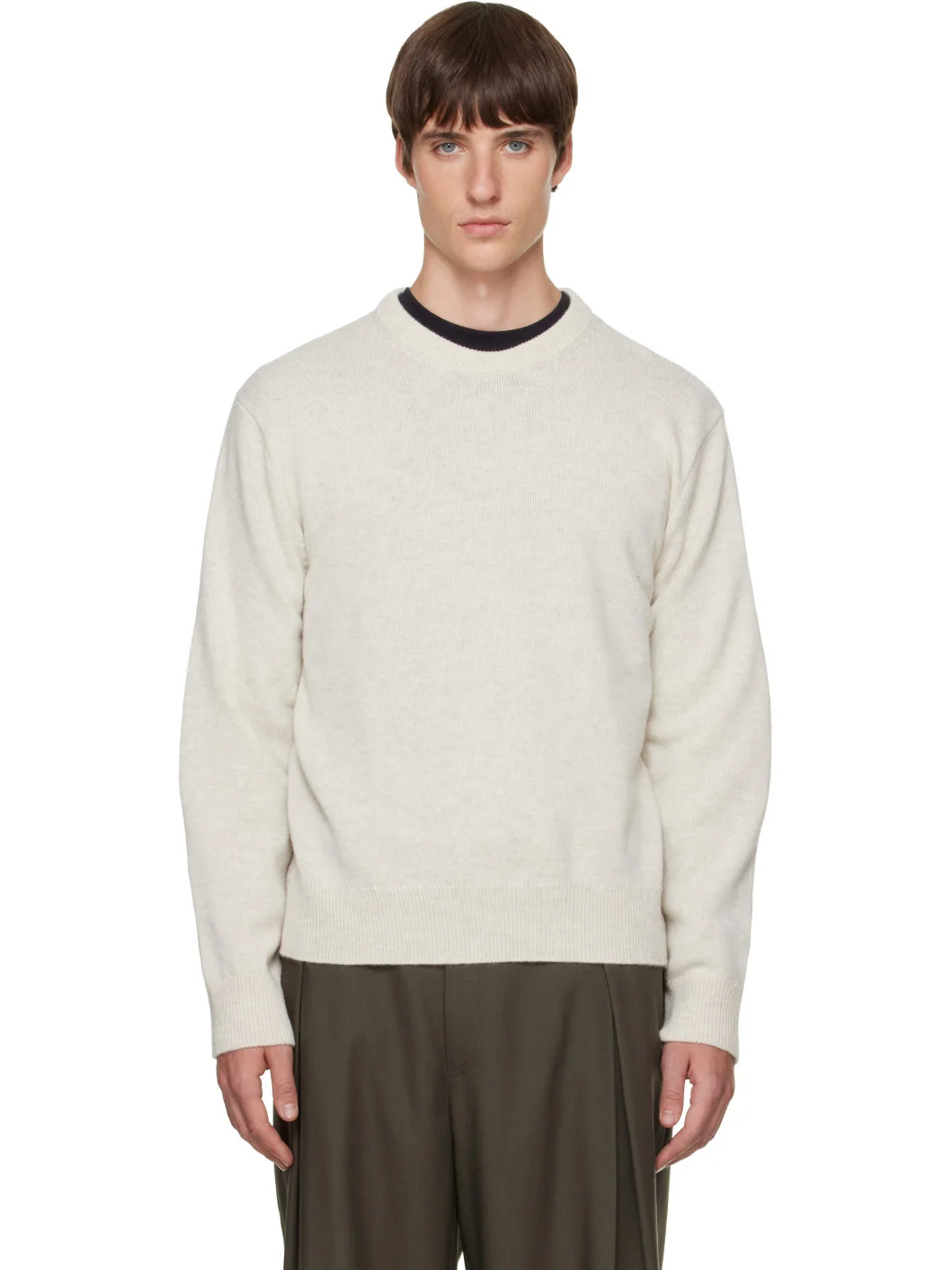 Gray Wool & Cashmere Sweater - 1