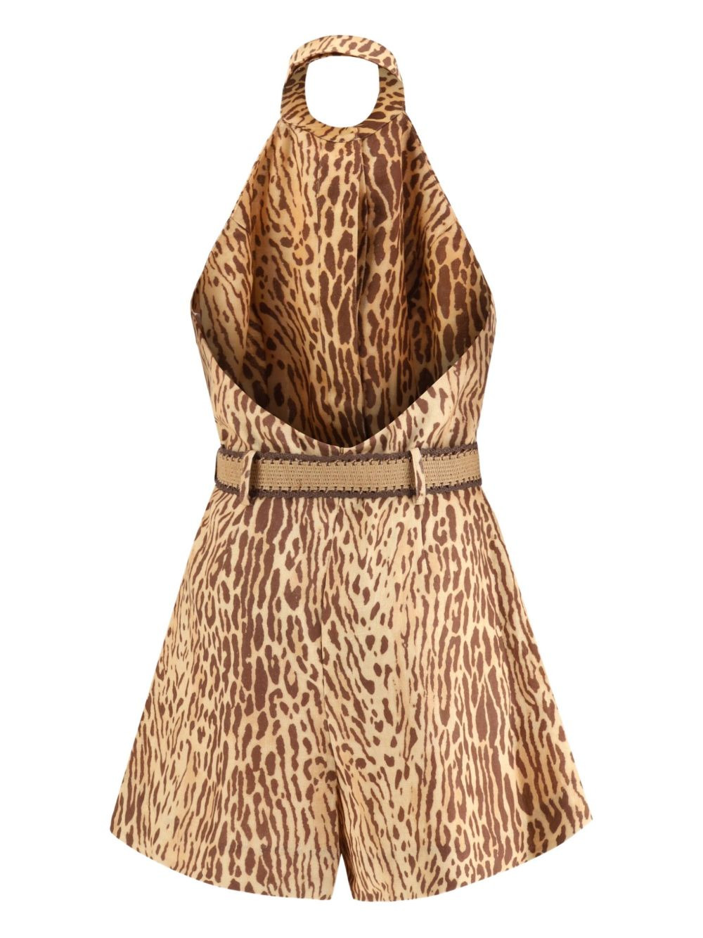 halterneck leopard-print mini dress - 2