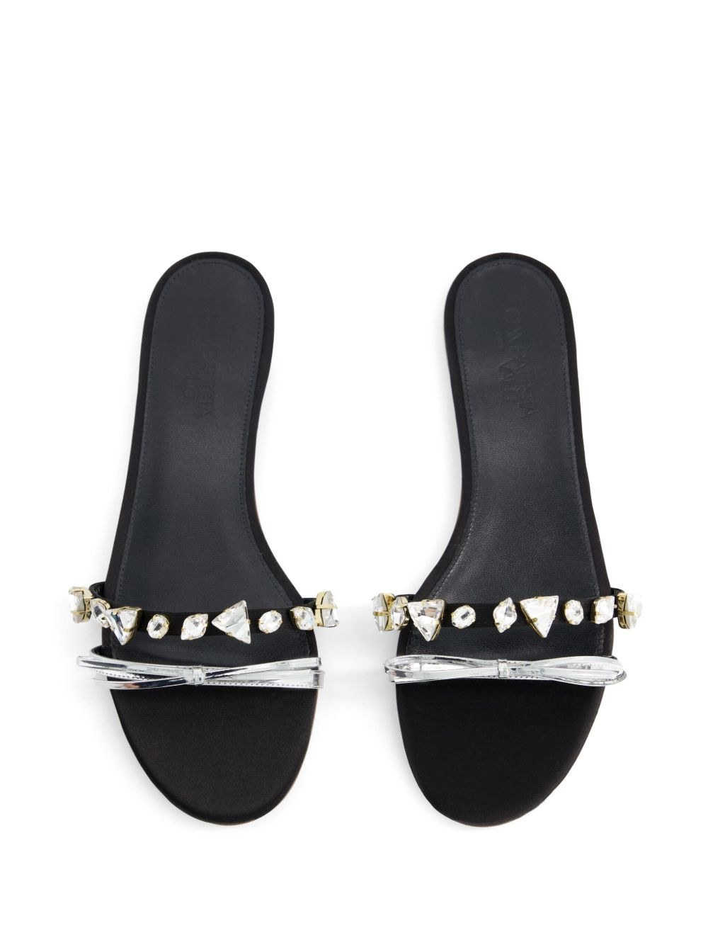 crystal-embellished leather sandals - 3