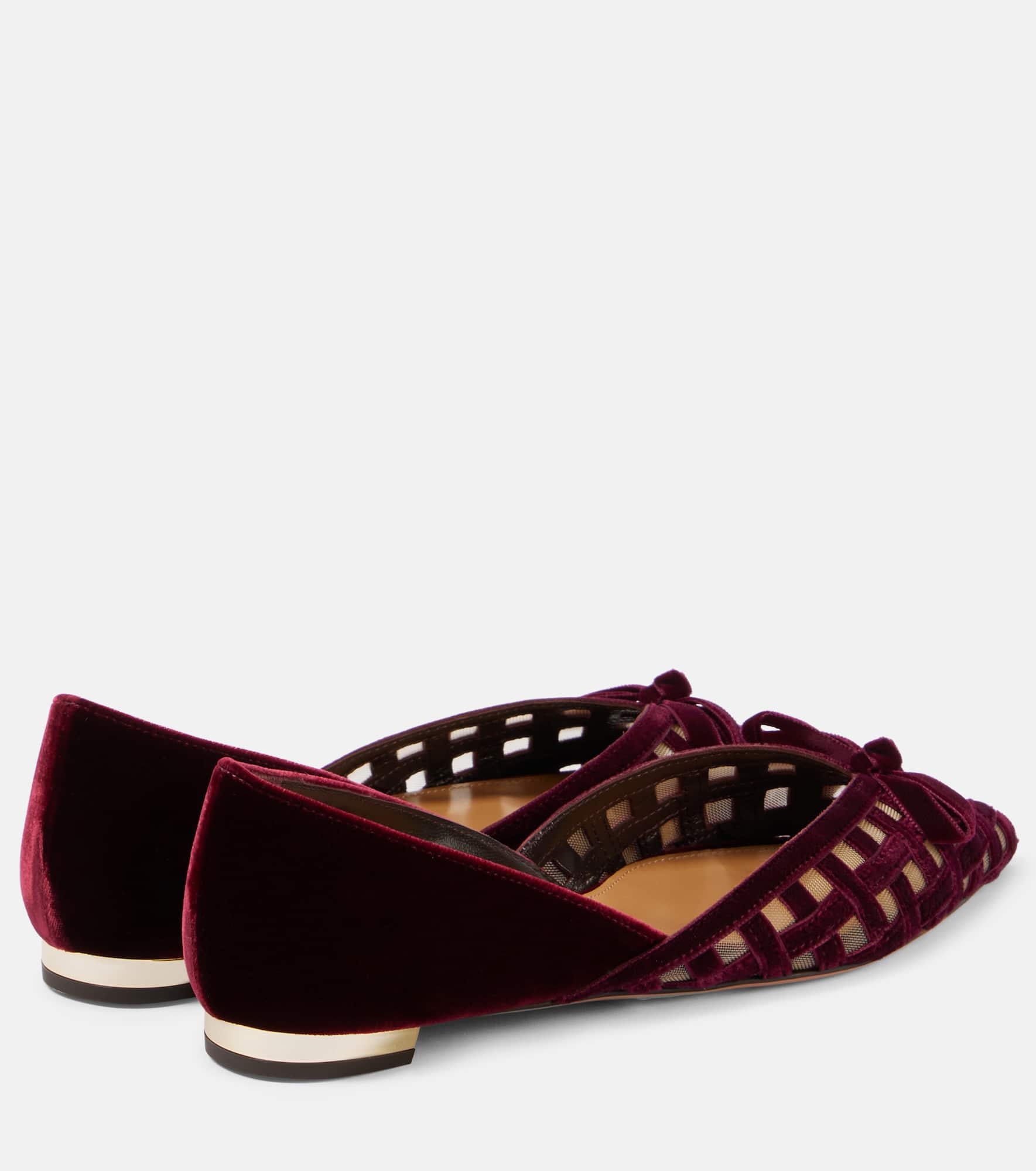 Romance D'Orsay velvet and mesh flats - 2