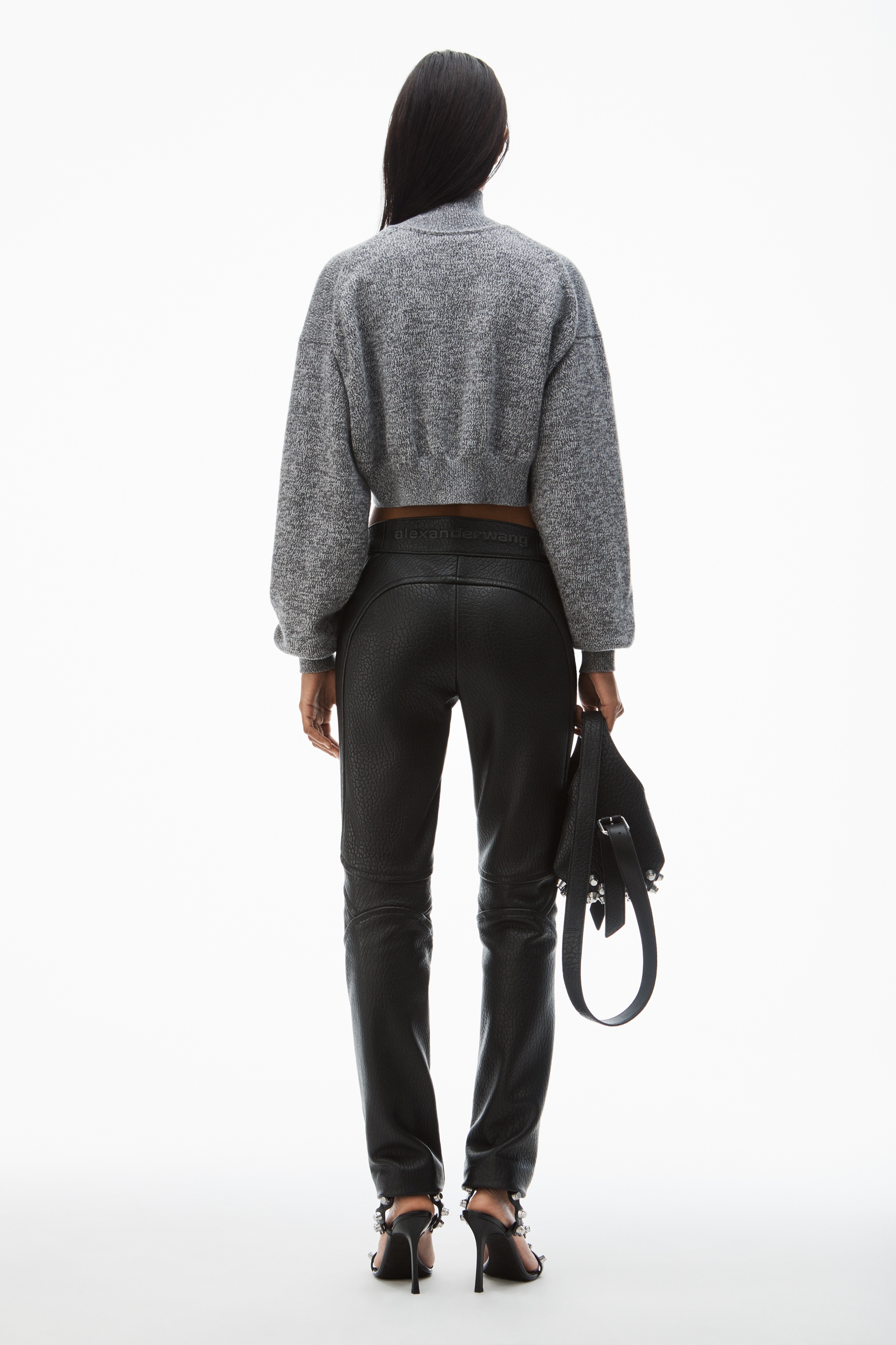 logo-embossed cropped sweater - 4
