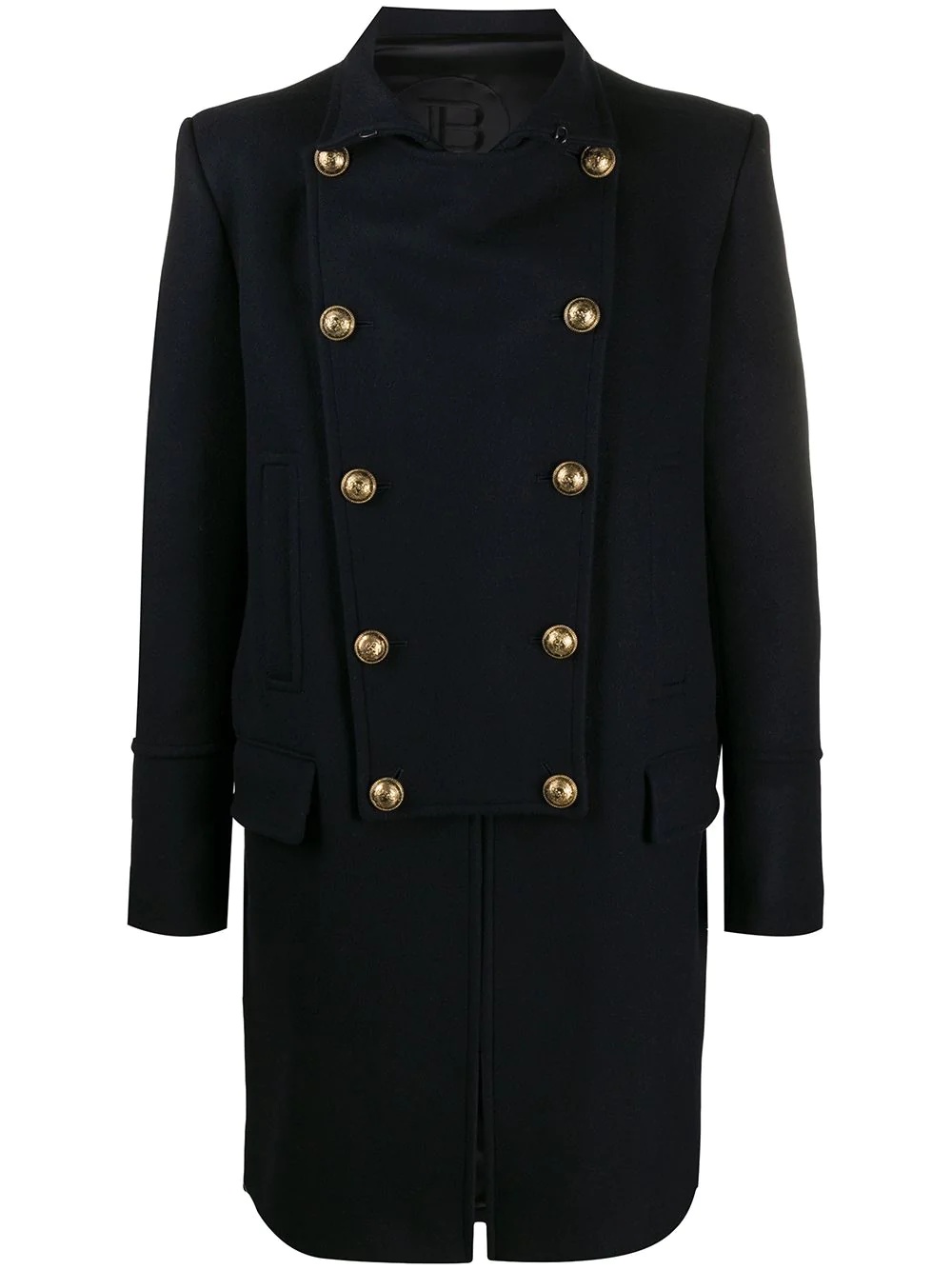 double-breasted midi coat - 1