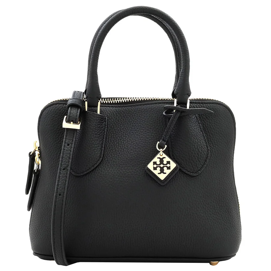 Tory Burch Black Pebbled Leather Mini Swing Satchel - 1