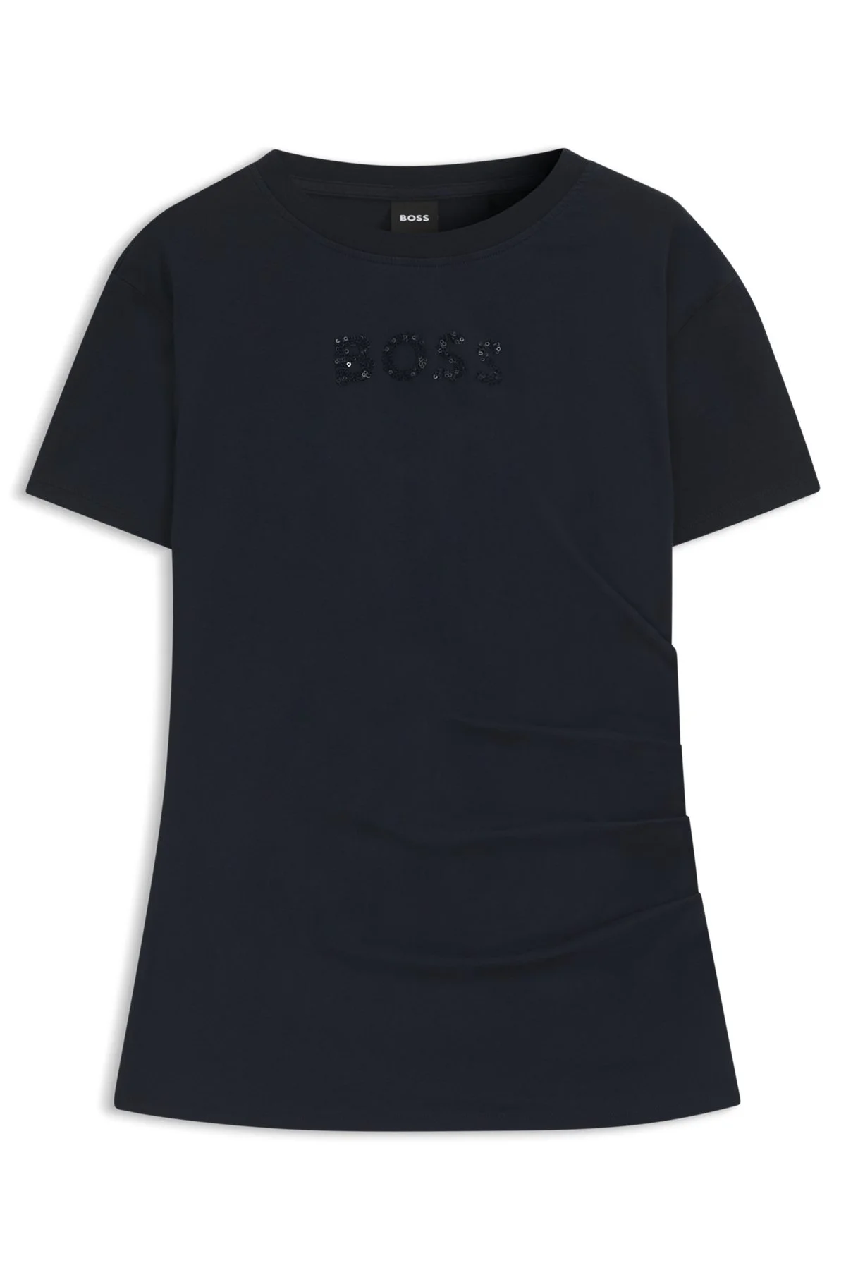 SLIM-FIT T-SHIRT IN MERCERIZED COTTON WITH EMBELLISHED LOGO - 1