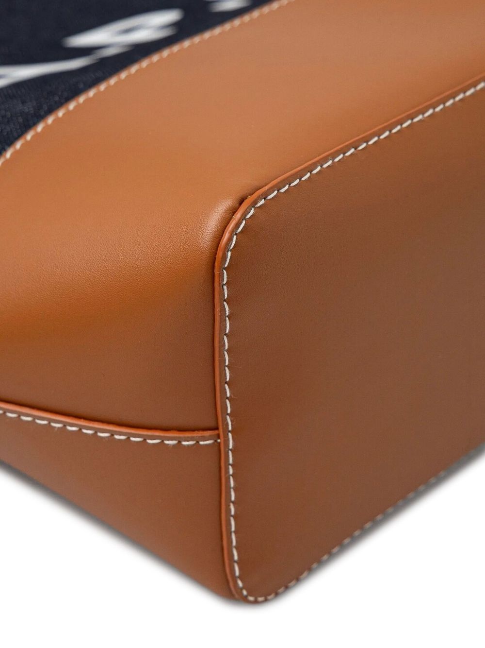 Axel leather-base denim tote bag - 4